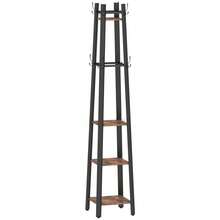 Industrial-Style Four Shelf Coat Stand - Brown/Black - T0001-01-3810 - View 1
