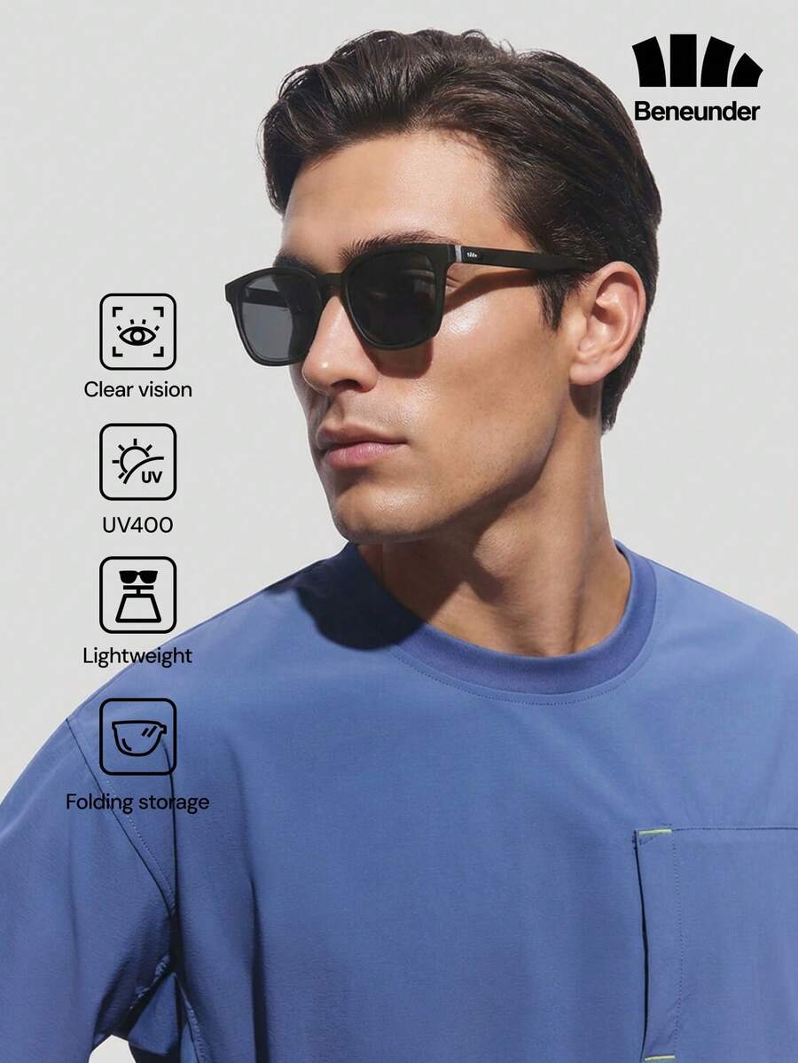 Beneunder Wellington Frame Original Color Foldable Fashion Glasses FD002 - Black - View 1
