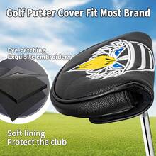 1PC Mallet Golf Putter Headcover, Black Golf Accessory For Enhanced Protection & Style (For Mallet Putters) - Multicolor - View 6