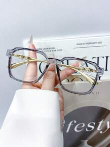 New Retro Literary Square Frame Pearl Glasses High Quality Women's Men's Casual Minimalist Versatile Personalized Workplace Commute Suitable For Daily Wear Fashion Eyewear - Multicolor - View 13