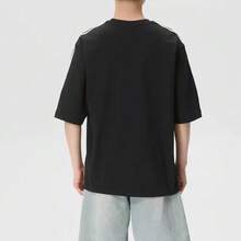 Adidas Kaos Olahraga Lengan Pendek Clover Pria Musim Panas Terbaru 3S TEE - Hitam dan Putih - View 3