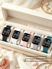 Set de 5 relojes deportivos digitales unisex con monitor de frecuencia cardíaca electrónico (sin caja) - Multicolor - Ver 17
