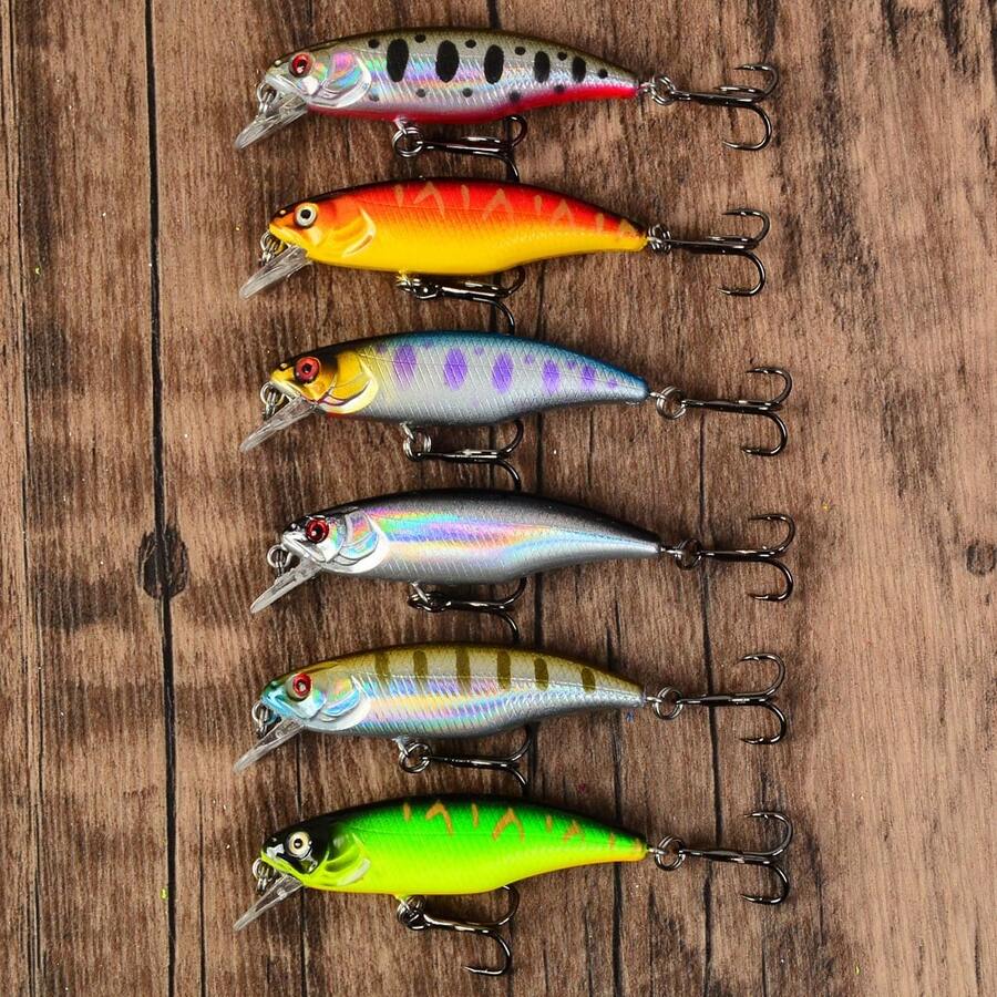 6pcs Professional Hard Baits - Japanese Best-Selling Sinking Minnow Lures, Suitable For Bass And Pike. - Multicolor - View 1