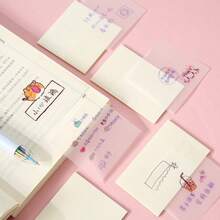 1 Paket Isi 50 Lembar Kertas Tempel Transparan, Kertas Tempel Sederhana dengan Perekat, Stiker Penanda untuk Mencatat, Memo, Cocok untuk Perlengkapan Sekolah, Alat Tulis Kantor, Pelajar, Profesional, Penggunaan di Rumah, Kembali ke Sekolah - Satu-Ukuran - View 1