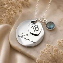 Regalo de cumpleaños, regalo de cumpleaños 16º 18º 25º 30º para mujeres, regalo de joyería de hitos, collar con nombre personalizado, regalo personalizado para hija - Multicolor - Ver 5