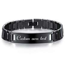 Personalized Stainless Steel Engraved Bracelet, Customized Men's Bracelet, Customized Engraved Bracelet, Men's Bracelet. Customized Chain Bracelet Gift - Multicolor - View 4
