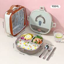 Cute Bento Box Adult, 304 Stainless Steel Lunch Box, Microwavable Food Container With Tableware, Portable Insulated Lunch Container With Handle, Leakproof Lunch Box For Student School, Japanese Bento Box, Metal Lunch Box - Multicolor - View 18