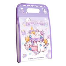 Carpeta Infantil A4 con Dibujos Animados de Animales, Portátil, Impermeable, de Tres Capas, Gran Capacidad, Bolsa de Archivo para Clasificación, Bolsa de Almacenamiento de Documentos para - Beis - Ver 10
