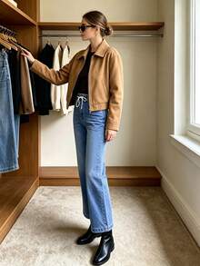 8202# Casual Waist Fringed Women's Cropped Length Denim Pants Fall - Light Wash - View 4