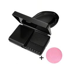 1pc Makeup Brush Cleaning Soap Set With Storage Box And Silicone Cleaning Pad, Peach Oolong And Grape Scent, For Makeup Brush Cleaning And Nail Brush Cleaner, Multi-Fragrance Makeup Tool Cleaner - Multicolor - View 12