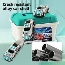 UINLE Baby 22/32/52pcs Children's Alloy Toy Cars - Storage Box Set, Friction-Powered Sliding Cars, Push-Pull Mini Racing Car Models, Kids Toy Cars, Boys Toy Cars, Desktop Racing Toys, Random Pattern Matching, Birthday Gifts, Holiday Gifts, Back To School Gifts For Boys And Girls - Multicolor - View 9