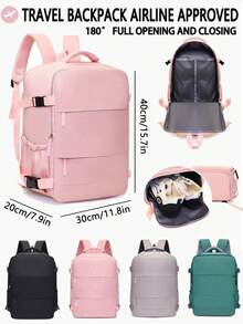 Ryanair Backpack, 40cm-30cm-20cm, Latest Specifications, Large Capacityfeatures A Laptop Compartment, Shoe Compartment,Suitable For Travel, - Pink - View 10