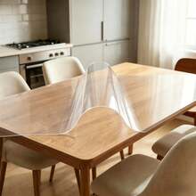 PVC 0.25mm Plastic Outdoor Coffee Table Protector Cover Tablecloth Table Mat Crystal Chair Pad Office Meeting Garden Tablecloth Protector PVC Vinyl Tabletop Non-Slip - White - View 2