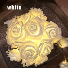 10-Light String Artificial Rose Lights, Suitable For Mother's Day, Backyard, Bar, Cafe Style, Camping Lighting, Patio, Wedding, Bedroom, Birthday Party, Graduation Season, Bar And Garden Decoration (Battery Not Included) - Rose String Lights - View 5