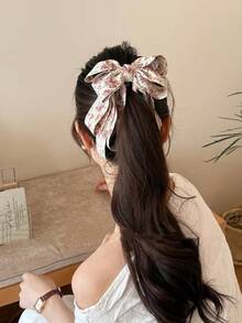 Women's Sweet Plaid Bow Hair Clip, Elegant Banana Clip Hair Accessory, Claw Clips - Multicolor - View 9