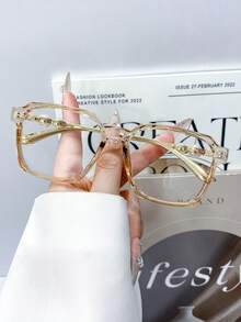 New Retro Literary Square Frame Pearl Glasses High Quality Women's Men's Casual Minimalist Versatile Personalized Workplace Commute Suitable For Daily Wear Fashion Eyewear - Multicolor - View 3