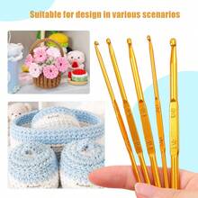 10pcs Gold Double-Ended Crochet Hook Set With 30 Stitch Markers And 3 Random Yarn Loops, Handmade DIY Knitting Tools - Crochet Set - View 3