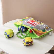 Infant & Toddler Fabric Car Toy With Storage Bag And Carpet, Transportation Vehicle Plush Car Toy - Multicolor - View 3
