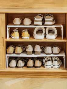 Expandable Kitchen Storage Rack, Bowl And Plate Layered Organizer, Countertop Cabinet Shelf, Layered Rack, Spice Rack, Desktop Storage Rack, Shoe Rack, Multi-Purpose, Disposable Slouchy Cloth, Adjustable Closet Shelf Divider - Expandable Storage Rack, Suitable For Wardrobe, Bathroom, Kitchen - No Drilling Required, Easy Installation, Comes With Adhesive Pads - Multi-Purpose Divider System, Kitchen Supplies, Kitchen Accessories, Kitchen Tools - Multicolor - View 3