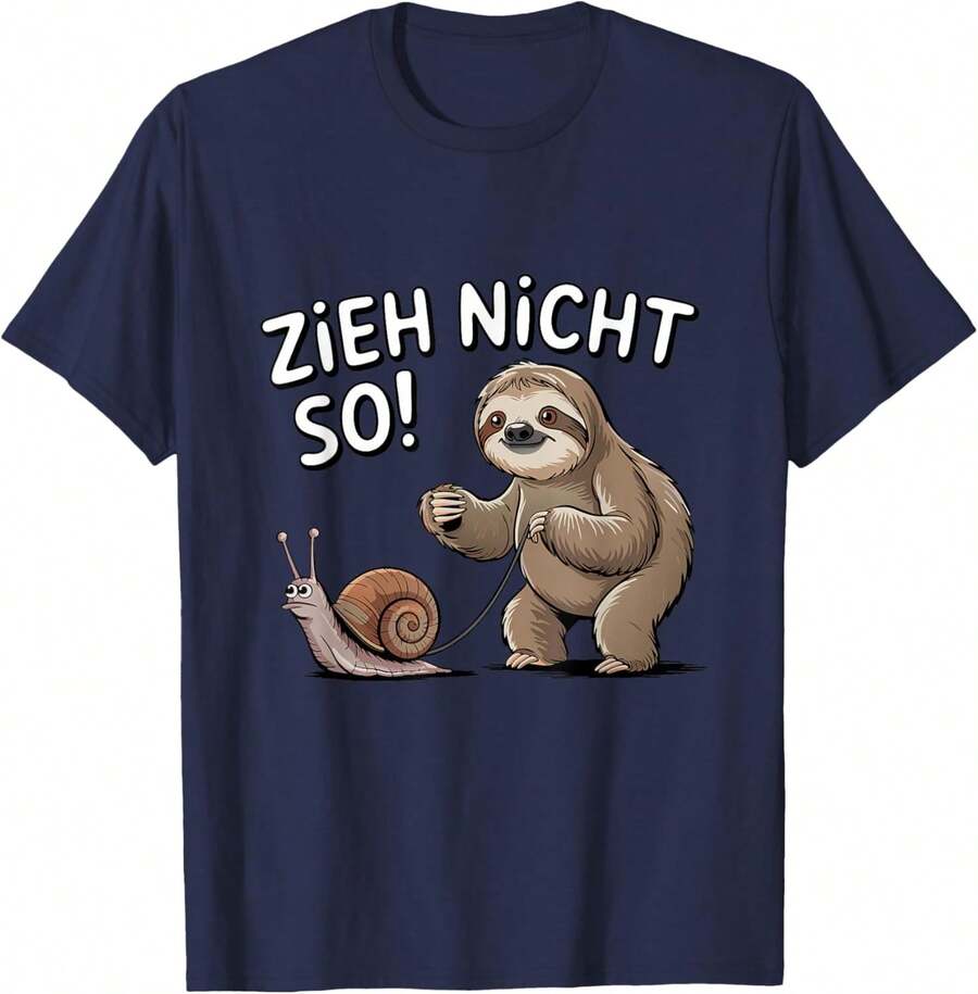Lokale Lager,Marque,Sloth Humour Saying Zieh Nicht So Entspannter Lebensstil T-Shirt - 黑色 - 查看 1
