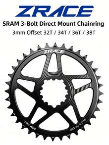 ZRACE 10/11/12速 MTB 鏈輪 7075AL CNC 3mm 偏移量 適用於 3 孔直裝式曲柄組 黑色 - 黑色 - View 12