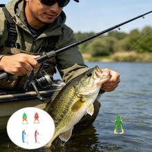 Portable Telescopic Fishing Rod With Rotating Reel Full Fishing Tackle Set, Includes Realistic Frog Lure, Metal VIB Hard Bait, Storage Bag, Easy Assembly, Suitable For Beginner Fishing, Applicable To Lakes, Rivers, Shore Fishing - Set - View 5