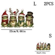 1/2/3pcs Christmas Frog Pattern Heat Transfer Stickers, Suitable For T-Shirt Making, Pillow Decoration, Multi-Color Durable Washable Vinyl Material, Suitable For Backpacks, Pillows, Pants, Sofas, Anti-Fading T-Shirt Printing Stickers - Multicolor - View 7