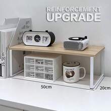 1pc Desktop Computer Monitor Stand Riser, Back To School Essential, Monitor Stand, Desktop Computer Monitor Stand, Office Desk Storage Organizer, Desktop Accessory - Multicolor - View 20