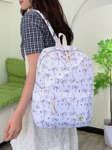 3-Piece Back To School Backpack Set - Bow Pattern Large Capacity Backpack + Lunch Bag + Pencil Case Multi-Pack, With Laptop Compartment, Durable Nylon Backpack, With Adjustable Shoulder Straps And Spacious Multi-Pockets - Lightweight Portable Zipper Bag, Suitable For Students/Teenagers/Graduates, Perfect For Outdoor/Travel/Middle School/High School/College, Essential College Backpack - 2319 - View 6