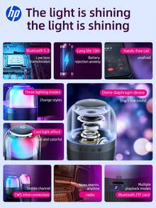 HP---Wireless Bluetooth Speaker BTS05, Glossy Black, Bluetooth V5.4, Type-C Charging Port, Portable Audio, Suitable For Outdoor Camping, Home Gatherings, Party Use. - View 3