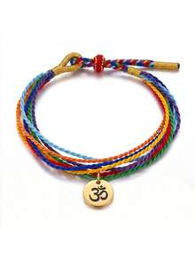 Pulseras para hombres y mujeres, pulseras de cuerda trenzada ajustable de estilo bohemio, joyería para yoga y meditación, regalos de uso diario para amigos y familiares - Multicolor - Ver 10