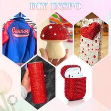 30,000pcs Red Flat Back Resin Rhinestones, 24-Grid Crystal Gemstone Storage Box, Includes 3 Bottles Of B7000 Jewelry Glue, Round Jelly Gems With Tweezers, Suitable For Making Jewelry, Shoes, Clothes, Fabrics, Bags, Artworks, Phone Cases, Decoration, DIY Rhinestone Kit - View 3