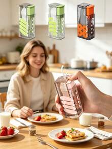 1pc Automatic Pop-Up Toothpick Holder, Premium Portable Mini Toothpick Storage Box, Easily Fits In Pocket/Bag, Suitable For Home Kitchen, Travel, Office Supplies, Gift, Back To School Room Decor, Autumn Home Decor, Autumn Decoration, Christmas Home Decor, Halloween, Cruise Essential, Fall - Multicolor - View 3