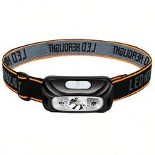 1pc Bright LED Sensor Headlamp, Mini Portable USB Rechargeable Rotatable Headlight For Outdoor Adventure, Camping, Fishing - White - View 9