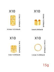 40个复古镂空金属发夹，发圈，编发饰品，发卡，学生必备，夏季适用，头部饰品，发簪，波西米亚风 - 金色 - 查看 8