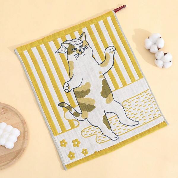 Cotton Gauze Square Hand Washcloth Varied Pattern Men Women Gentle Quick Dry Daily Home Use Multi Color Set