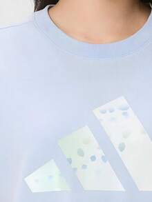 Adidas New Women's Outdoor Sports Casual Short Sleeve T-Shirt - Light Blue - View 6