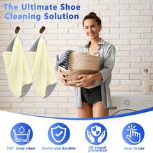 1 pezzo Borsa per il lavaggio delle scarpe 360° durevole, appositamente progettata per ridurre il rumore e prevenire la deformazione, borsa per il lavaggio domestico, borsa di protezione per le scarpe, borsa per il lavaggio riutilizzabile, adatta per sneaker, scarpe in tela, scarpe da uomo, scarpe da donna - multicolore - Visualizzare 8