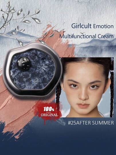 Girlcult Emotion Multifunctional Cream 25 After Summer 5.2g Caramel Mist Cinnamon Multi-Use Balm, Velvety Satin Soft-Focus, Samarkan Ketidaksempurnaan, Tidak Berminyak, Melembapkan, Tahan Lama, Dapat Dibangun, Untuk Pipi, Bibir, Mata, Kilau Alami, Penggunaan Sehari-hari, Pesta, Hadiah C-Beauty