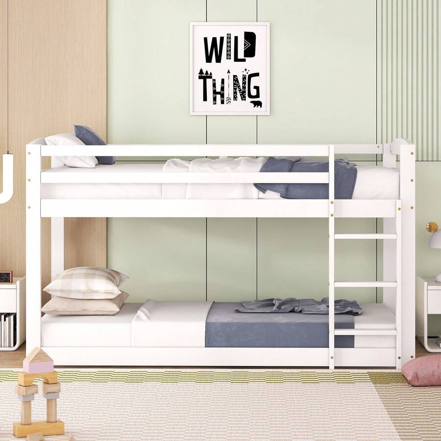 Kids Bed With Frame - Pine Wood Grey 90x200cm - 白色 - 查看 1