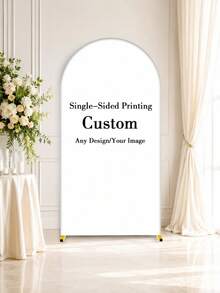 Personalized Custom Text Elastic Arch Background Banner - Custom Backdrop For Weddings, Birthdays And Events, Suitable For Domes, Multiple Sizes Available, Polyester Material, No Power Required, Perfect For Christmas, Halloween, Valentine's Day, Mother's Day And More, Event Background | Modern Arch Design | Polyester Elastic -- (Arch Not Included, Fabric Backdrop Only) - Multicolor - View 6