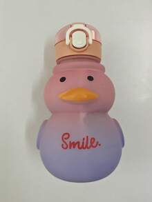 Cute Yellow Duck Water Cup, Summer Highly Attractive Creative Large Capacity Pop-Up Water Bottle With Straw, Plastic Big Belly Cup - Multicolor - View 10