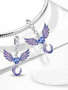 1件時尚925純銀鳳凰吊墜，適合女性手鍊，DIY珠寶製作 - 款式1 - 查看 4