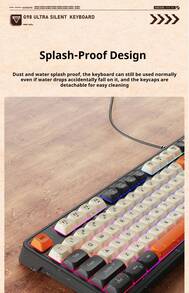 EWEADN Keyboard Berkabel Forwarder G98 Silent Mechanical Feel untuk Komputer Kantor, Laptop, dan Unisex - View 8