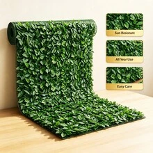 3pcs 100cm X 50cm Artificial Plant Wall Fence, Outdoor Sun Protection Privacy Screen, Garden Balcony Decorative Greenery, Outdoor UV Resistant Anti-Aging - Garden Yard Partition Landscaping Tool - Green - View 1
