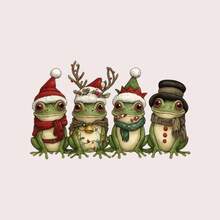 1/2/3pcs Christmas Frog Pattern Heat Transfer Stickers, Suitable For T-Shirt Making, Pillow Decoration, Multi-Color Durable Washable Vinyl Material, Suitable For Backpacks, Pillows, Pants, Sofas, Anti-Fading T-Shirt Printing Stickers - Multicolor - View 2