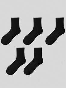 Kaos Kaki Olahraga Pria dengan Sol Terry, Kaos Kaki Pendek Musim Gugur/Dingin, Bernapas, Menyerap Keringat, Anti Selip, Warna Hitam dan Putih - Hitam dan Putih - View 10