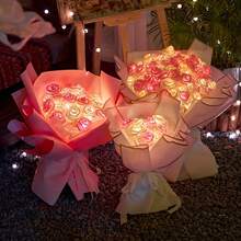 10-Light String Artificial Rose Lights, Suitable For Mother's Day, Backyard, Bar, Cafe Style, Camping Lighting, Patio, Wedding, Bedroom, Birthday Party, Graduation Season, Bar And Garden Decoration (Battery Not Included) - Rose String Lights - View 4