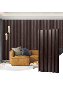 JZGZR Wood Slat Wall Panel, 48.03x 23.82x 0.83 Inch Wood Panels Wall, 3D Soundproof Wall Panels, Large Acoustic Panels Interior Ceiling And Wall Decor Noise Reduction, 2 Pack, Walnut - 1 + Thick Walnut - View 1
