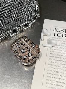 1 pieza Funda protectora de lujo premium con strass brillante para auriculares, diseño completo de strass, anti-caída y anti-pérdida, adecuada para la serie y auriculares Bluetooth - Dorado - Ver 6